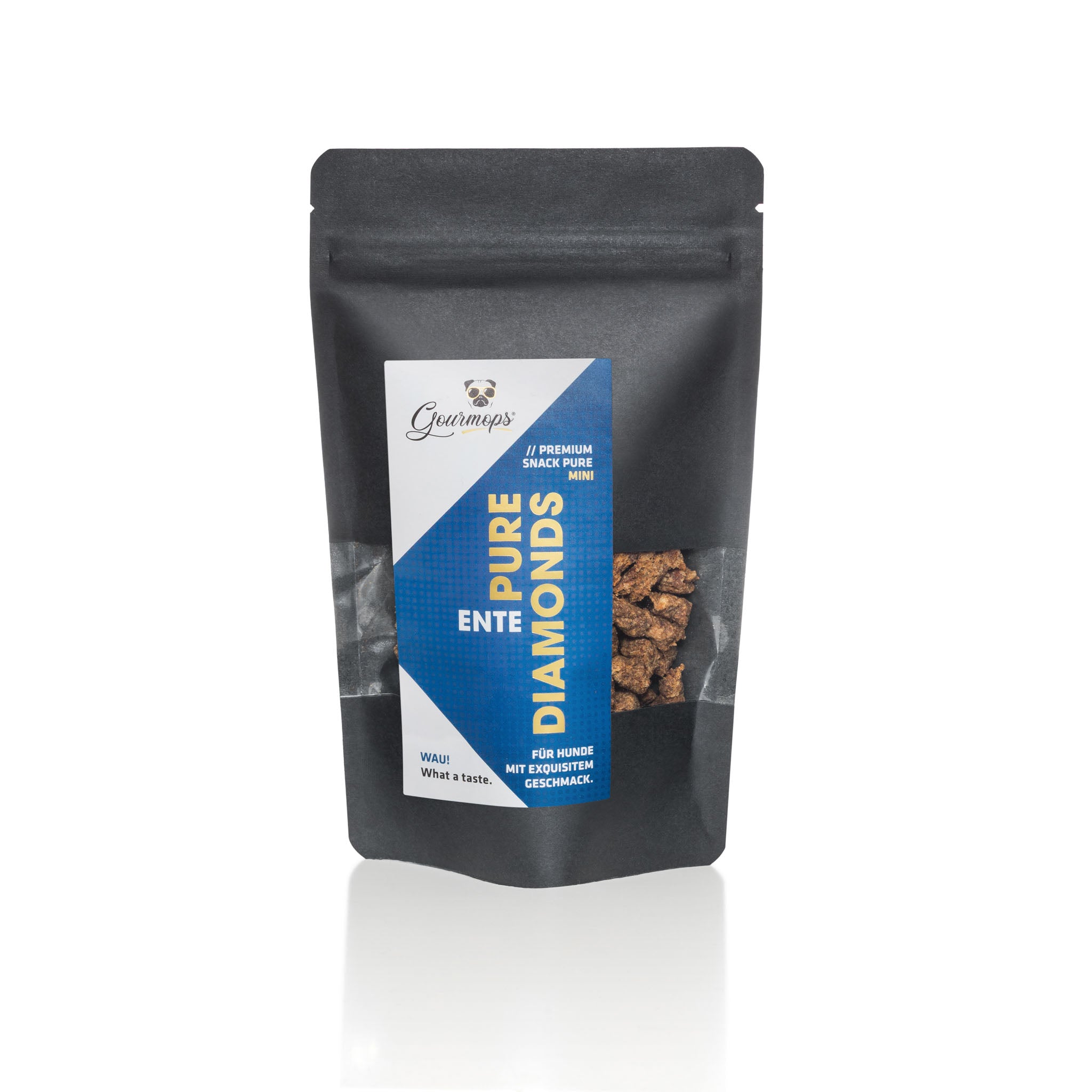 Gourmops Pure Diamonds Mini Snackbeutel – getreidefreie Hundesnacks für kleine Hunde mit Ente