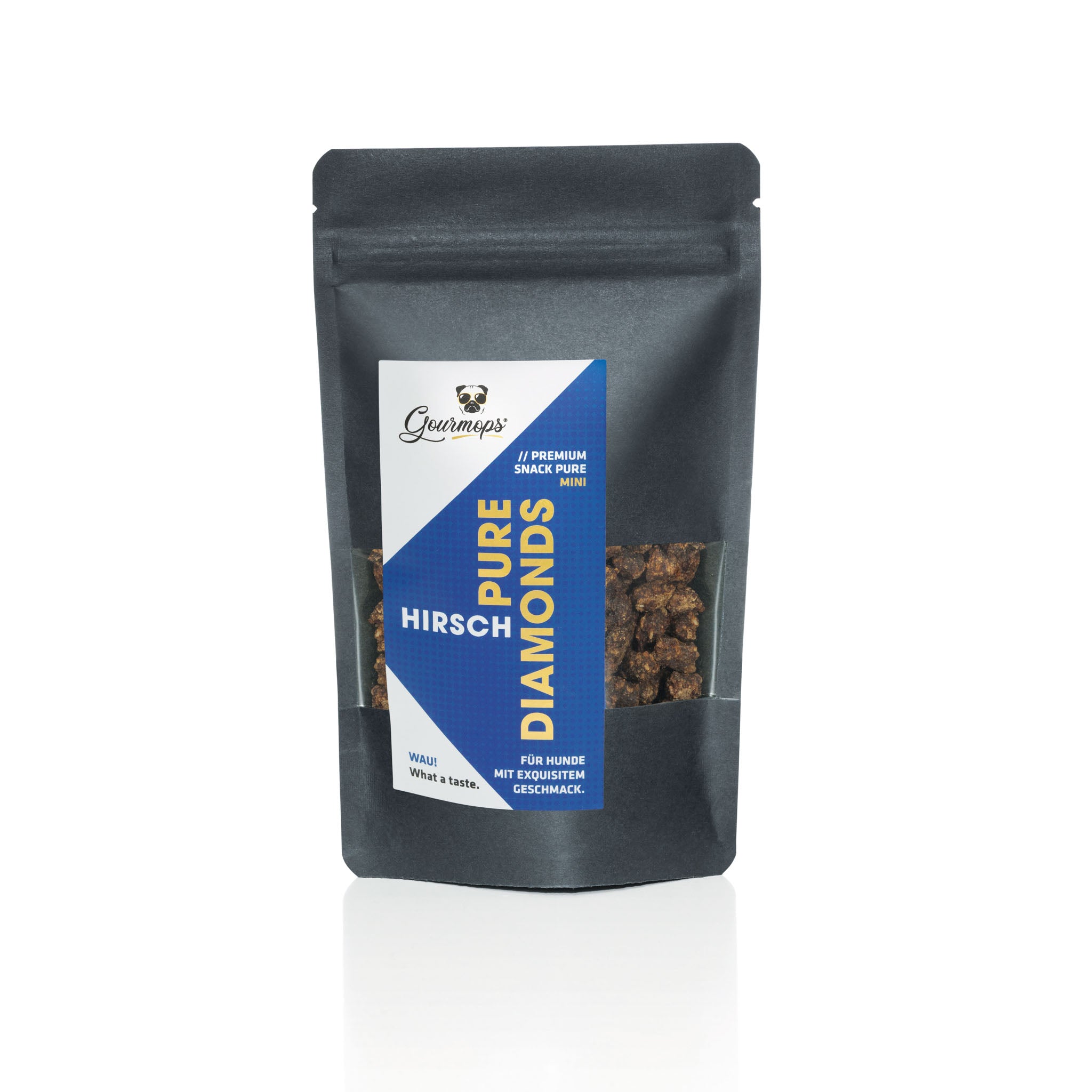 Gourmops Pure Diamonds Mini Snackbeutel – getreidefreie Hundesnacks für kleine Hunde mit Hirsch