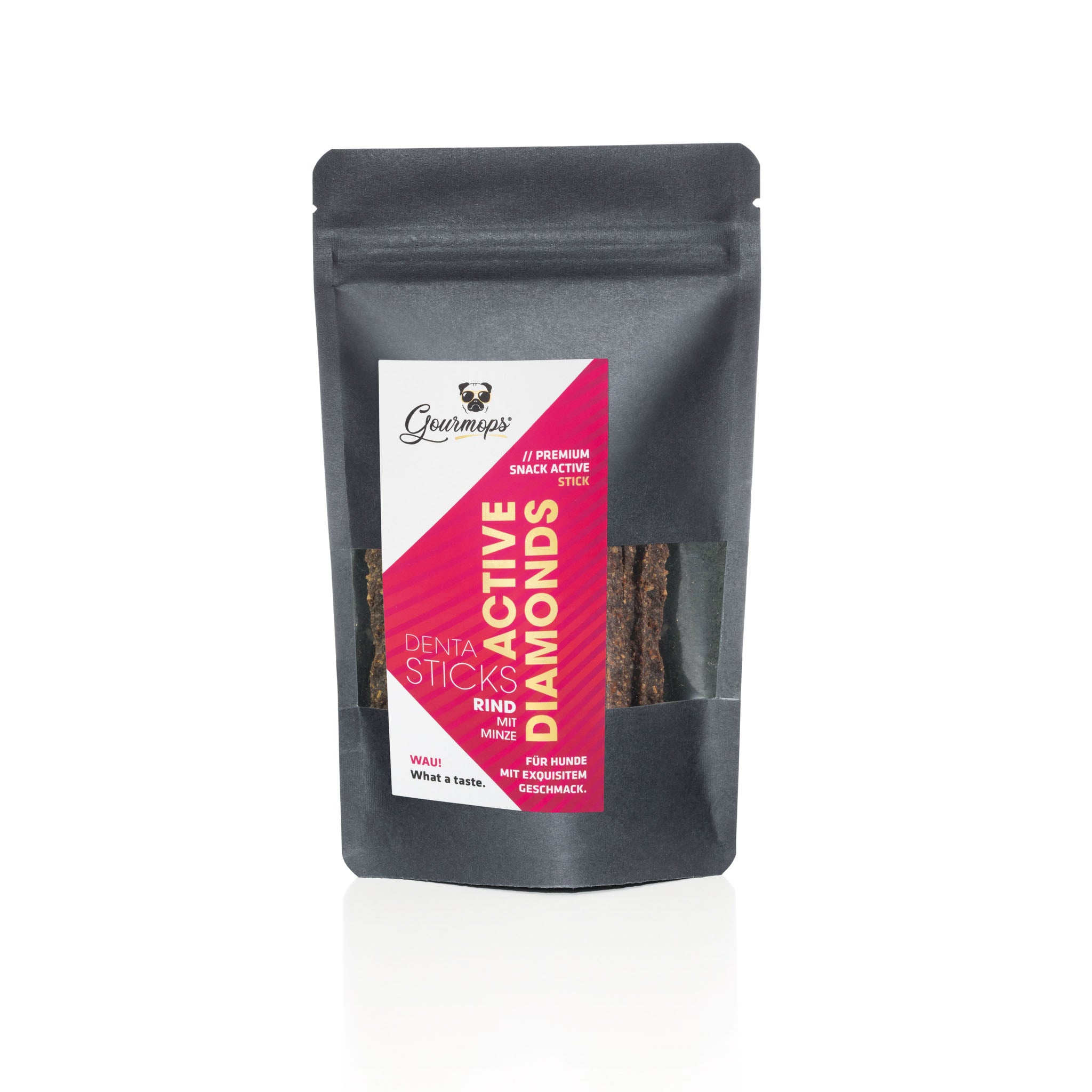 Gourmops Dentasticks für Hunde – mit Rind, Minze und Seealge zur Zahnpflege