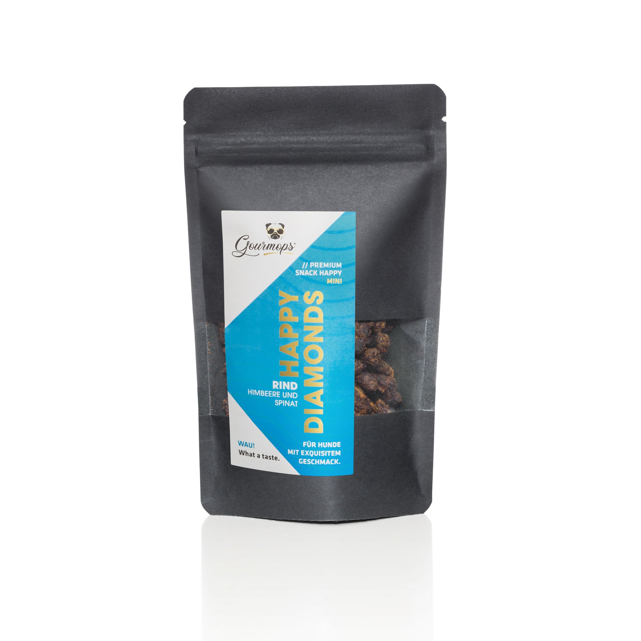 Gourmops Happy Diamonds Mini Snackbeutel – getreidefreie Hundesnacks für kleine Hunde mit Rind