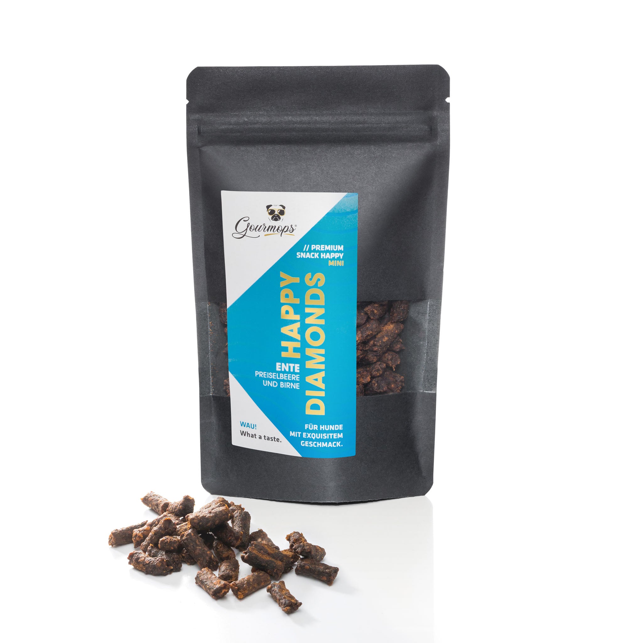 Diamonds Mini Hundesnacks von Gourmops – schonend getrocknet, perfekt für unterwegs