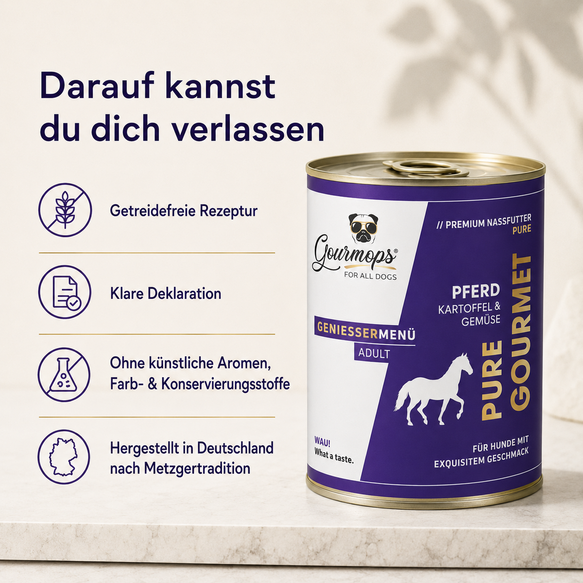 PURE GOURMET // Pferd mit Kartoffel & Gemüse, 400g
