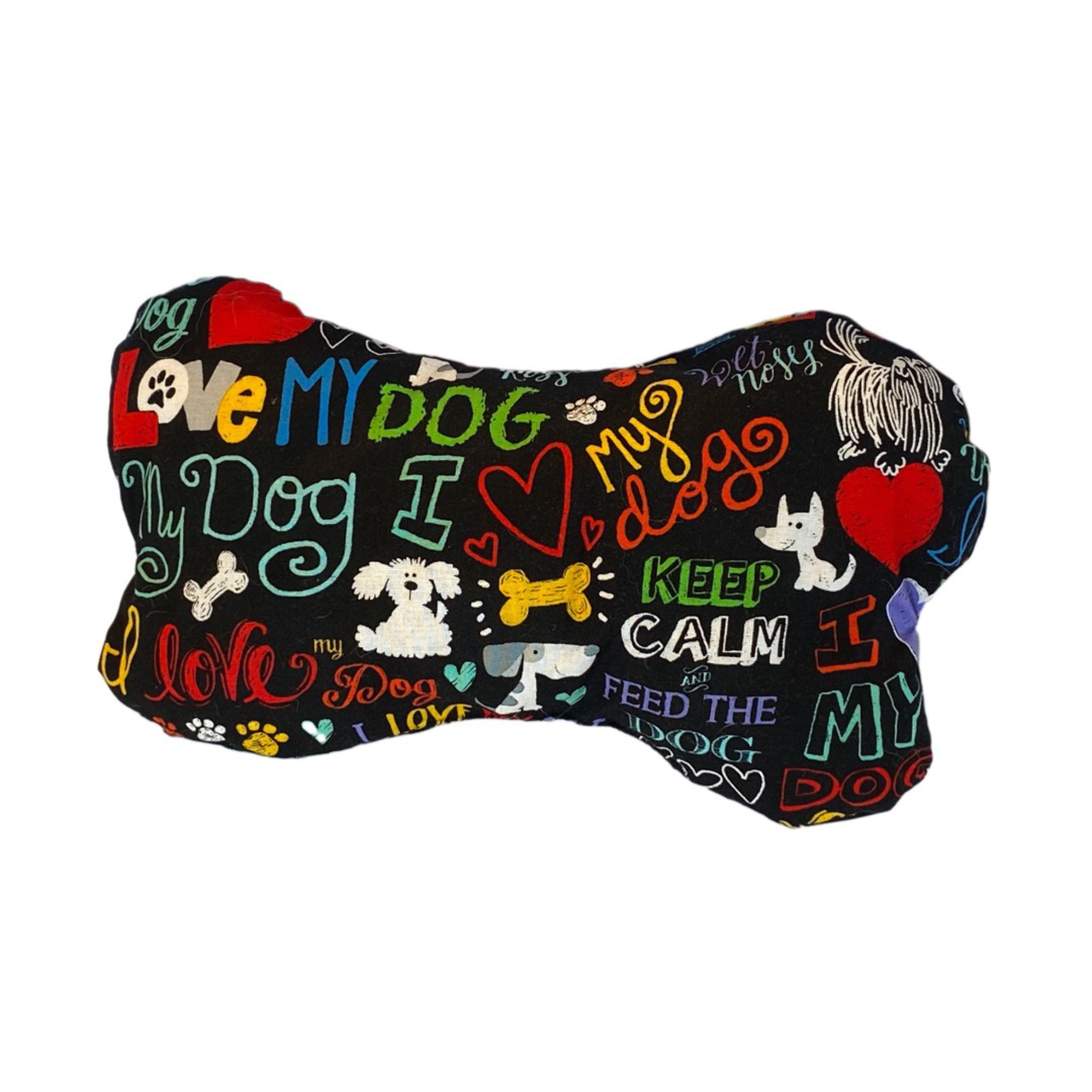 Zirbenkissen für Hunde in Knochenform von Gourmops bunt