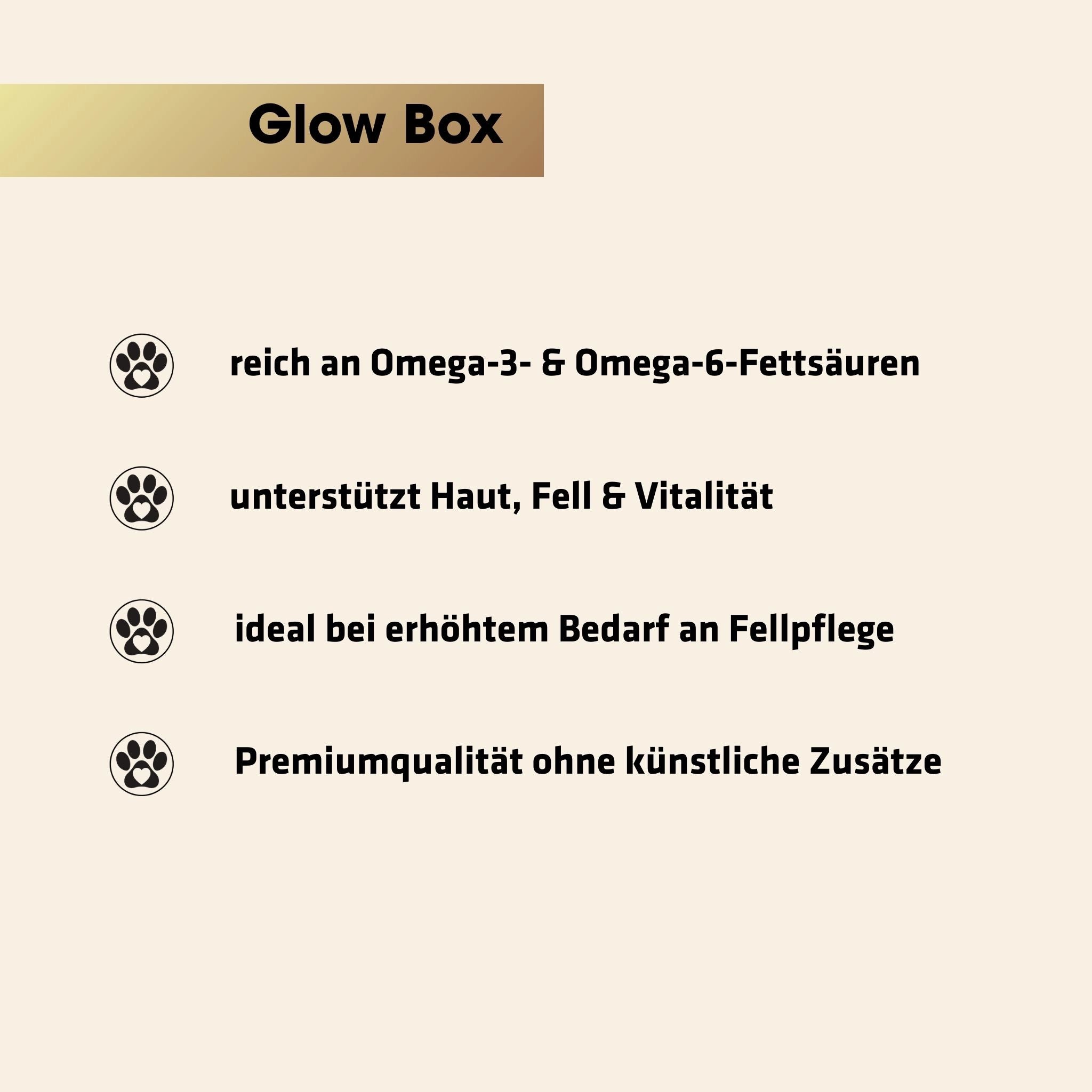 GOURMOPS Glow Box // Premium-Hundefutter für Haut, Fell & Vitalität.