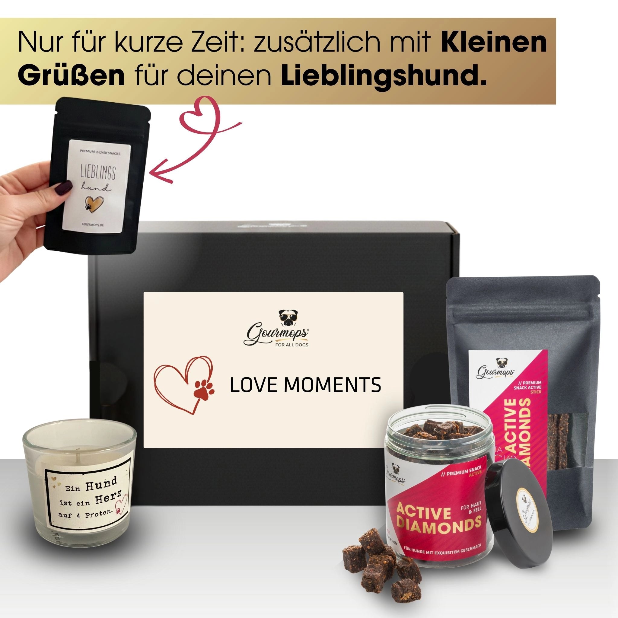 GOURMOPS "LOVE MOMENTS" // Geschenkset für Hund & Mensch.