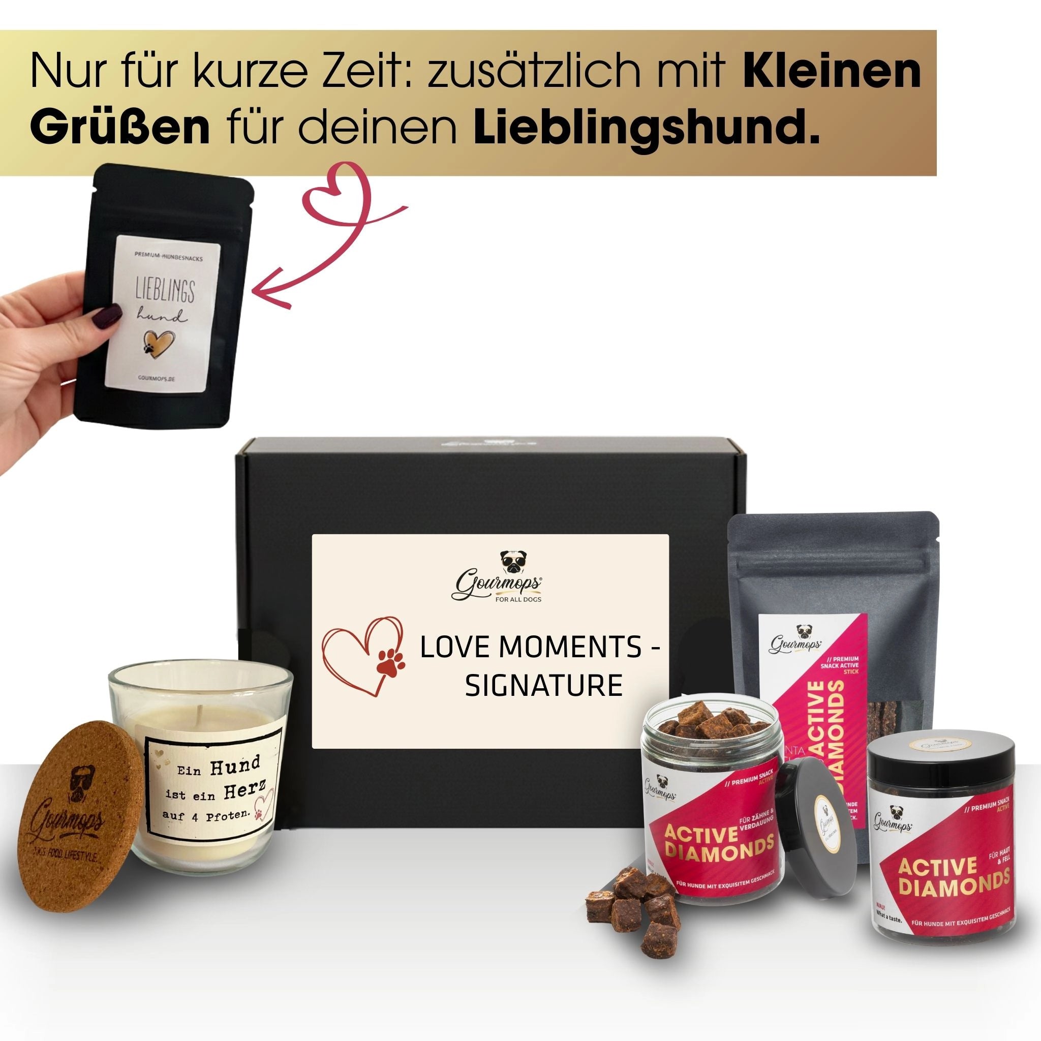 GOURMOPS "LOVE MOMENTS - Signature" // Geschenkset für Hund & Mensch