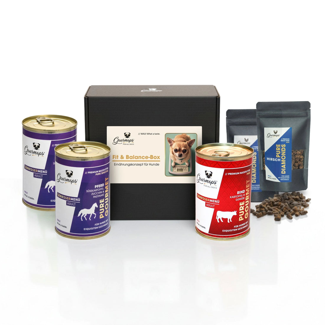 GOURMOPS Fit &amp; Balance Box // Fettarmes Premium-Hundefutter für mehr Leichtigkeit