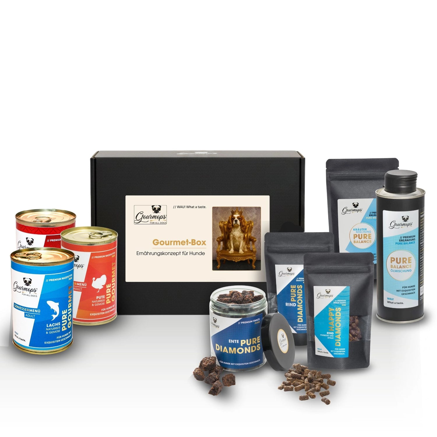 GOURMOPS Gourmet Box // Premium-Hundefutter für anspruchsvolle Genießer.