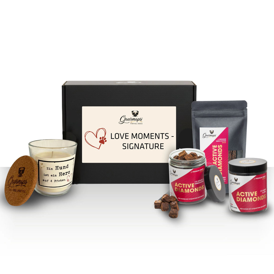 GOURMOPS "LOVE MOMENTS - Signature" // Geschenkset für Hund &amp; Mensch