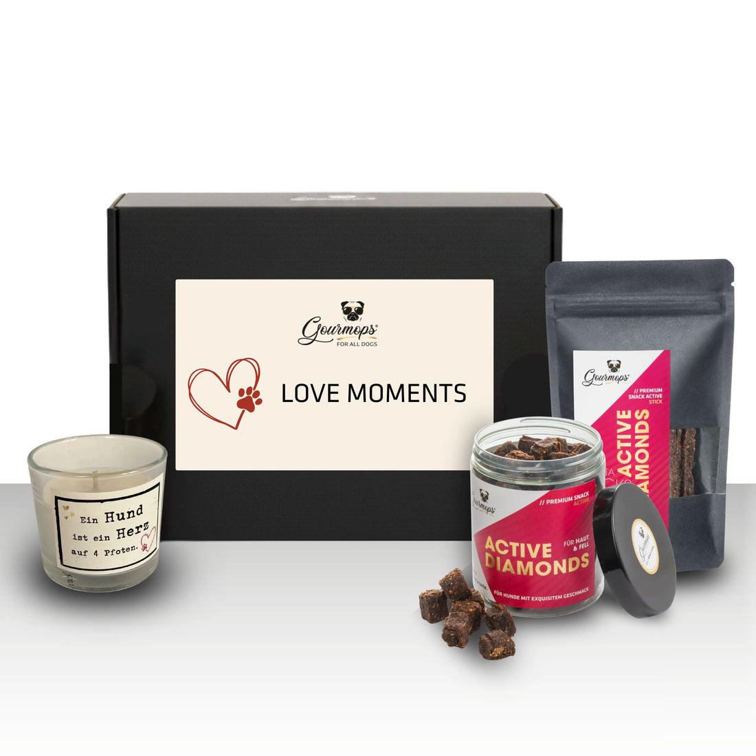 GOURMOPS "LOVE MOMENTS" // Geschenkset für Hund &amp; Mensch.