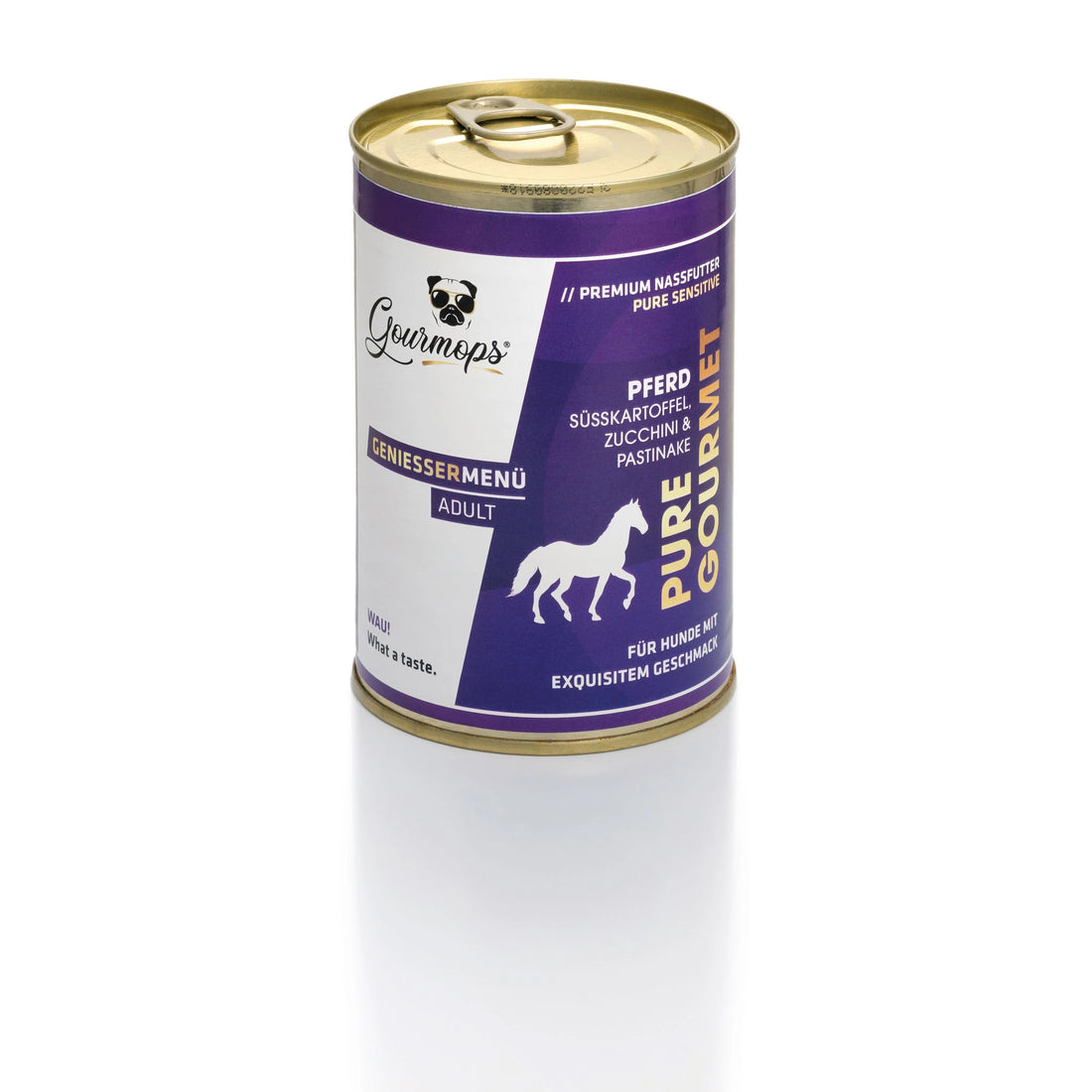 Gourmops Pure Gourmet Nassfutter Pferd – geschlossene Premium-Dose Hundefutter, getreidefrei &amp; monoprotein
